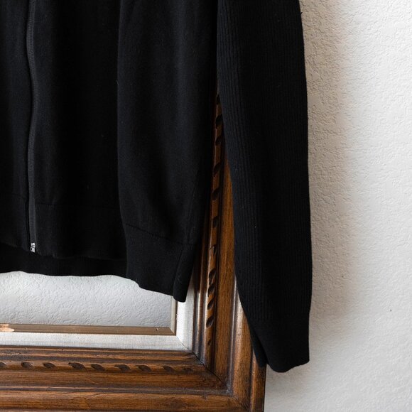 Michael Kors Men’s Size Large Black Full Zip Sweater 100% Cotton Knit Jacket - Picture 4 of 6